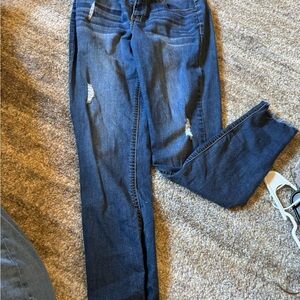 True Craft Women's Dark Blue Distressed Skinny Jeans